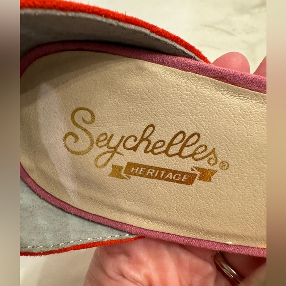 New! Seychelles Hazel Fuchsia and Red Suede Leather Ankle Strap Heels, sz 8 - Picture 11 of 14